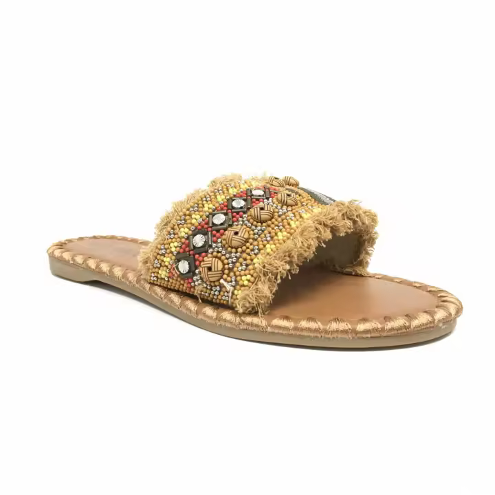 Gobbs VR-VRA-791 Sandalias planas para mujer marrones en sintético 000016 - 1