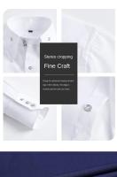 Camisa De Encaje Para Hombre Talla Grande Moda Casual Negra Roja Azul Marfil Estilo Ingles Slim Fit Con Rayas Para Trabajo Y Social - details 3