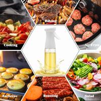 Pulverizador de aceite de oliva para cocinar - Pulverizador de botella dispensador de aceite de vidrio de 200 ml - Pulverizador de aceite y vinagre de grado alimenticio recargable para cocina, freidora, ensalada, parrilla, freír (negro) - details 2