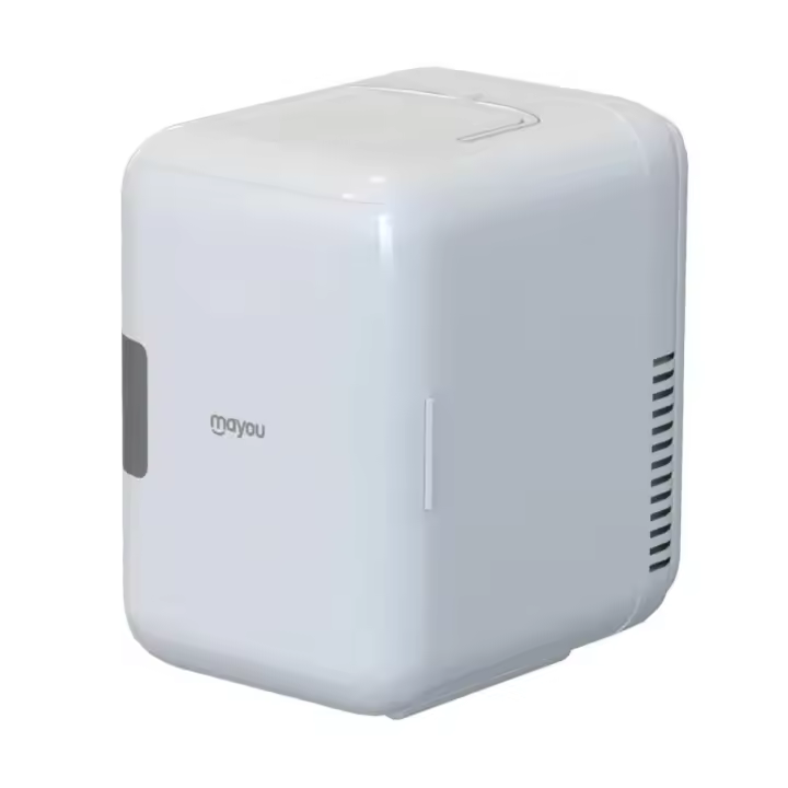 Mini Nevera 4L, 2 In 1 Nevera Pequeña, Nevera Pequeña Portatil con Función Enfriamiento y Calentamiento, con 220V AC/12V DC, para Dormitorio, Oficina, Coche (Blanco) Mini Refrigerador con Asa, Mini Refrigerador para productos de El Cuidado de la piel - 1
