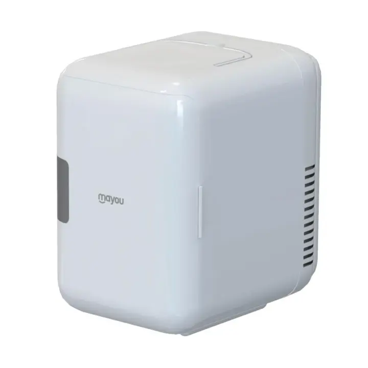 Mini Nevera 4L, 2 In 1 Nevera Pequeña, Nevera Pequeña Portatil con Función Enfriamiento y Calentamiento, con 220V AC/12V DC, para Dormitorio, Oficina, Coche (Blanco) Mini Refrigerador con Asa, Mini Refrigerador para productos de El Cuidado de la piel - 1