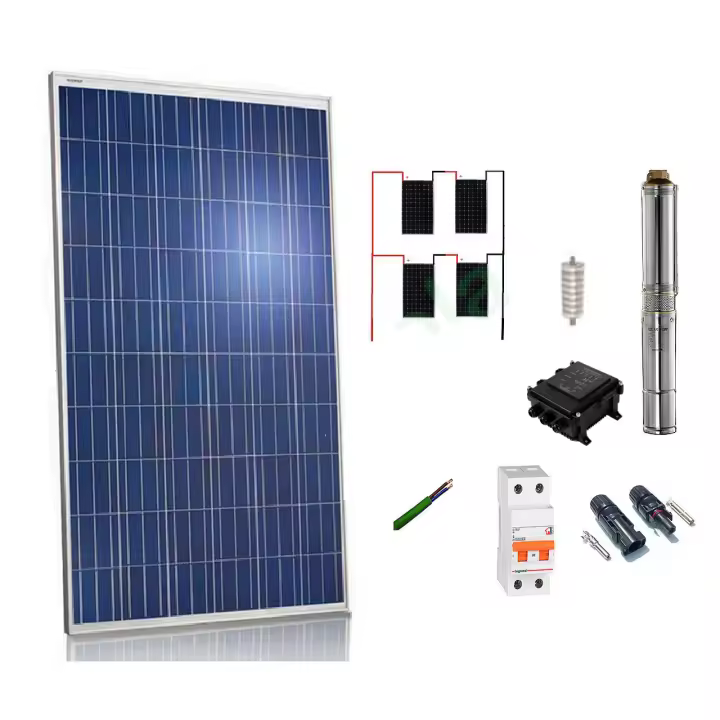 Plusenergy - Kit solar Bombeo 900w / 1.2cv Caudal max. 2200 Litros/hora Altura 140 metros - 1