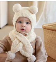 Set De Gorro Y Bufanda Para Bebé De Invierno Coral Fleece Cálido Para Niños Y Niñas Con Cuello Calentador Estilo Lindo Y Protección De Orejas - details 3