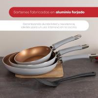 Juego de 3 Sartenes Ø18Ø2Ø 26cm Aluminio forjado Cobre + Espátula ranurada - details 2