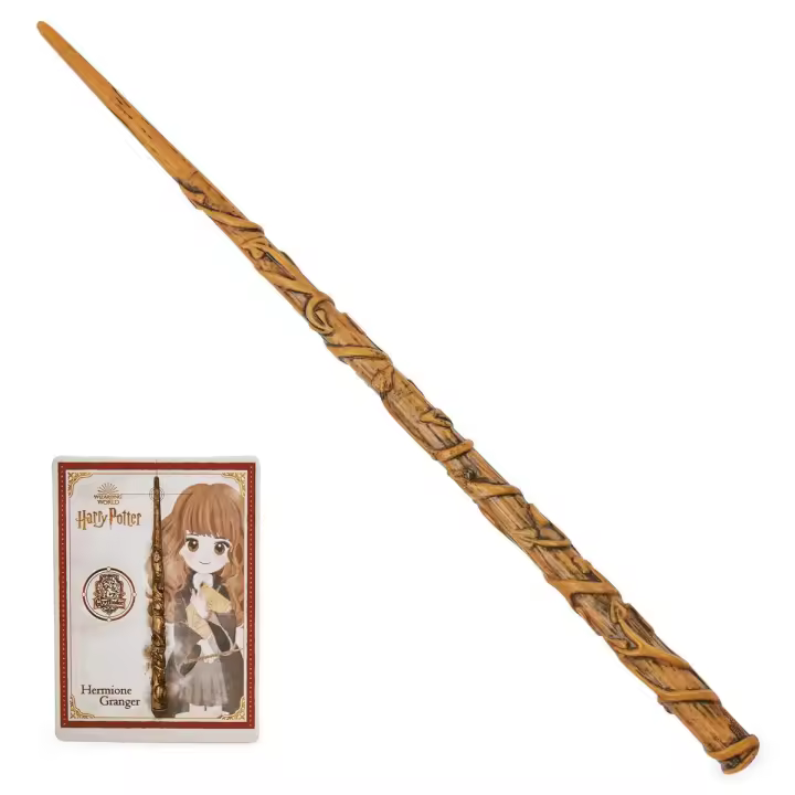 SPIN MASTER - HARRY POTTER-WIZARDING WORLD - VARITA HERMIONE GRANGER DELUXE - Auténtica Varita de Hermione Granger de 30 cm con Tarjeta de Hechizo - 6062057 - Juguetes Niños 6 Años + - 1