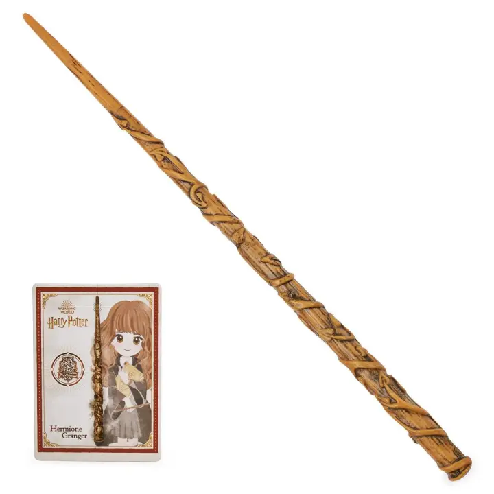 SPIN MASTER - HARRY POTTER-WIZARDING WORLD - VARITA HERMIONE GRANGER DELUXE - Auténtica Varita de Hermione Granger de 30 cm con Tarjeta de Hechizo - 6062057 - Juguetes Niños 6 Años + - 1