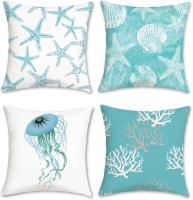 Funda de Coche 45x45cm Estrella de Mar Medusa Coral Terciopelo Suave - details 0