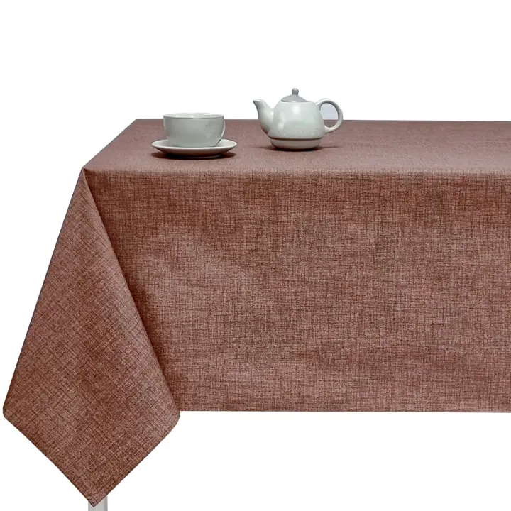 Mantel de tela rectangular, Antimanchas, Impermeable, Lavable, Liso, Mesa de hogar, Para el comedor, Cocina, Moderno, liso, Chocolate, 810055-81 - 1