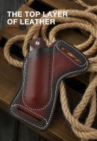 Cubierta De Cinturón De Cuero Vintage Para Herramientas Al Aire Libre Bolsa De Almacenamiento EDC Porta Knives Mini Plegables Soporte De Cuero Vaca Para Cuchillos - details 1
