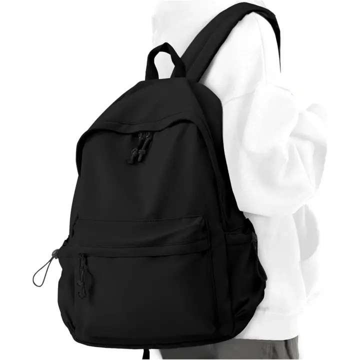 Mochila Escolar Negra, Linda mochila para adolescentes de la escuela, mochila casual, mochila Ligera, Negro - 1