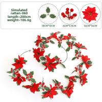 Hojas Artificiales De Navidad En Rattan Decoración Festiva Para El Hogar Material Plástico Tamaño Approx Como En La Imagen - details 6