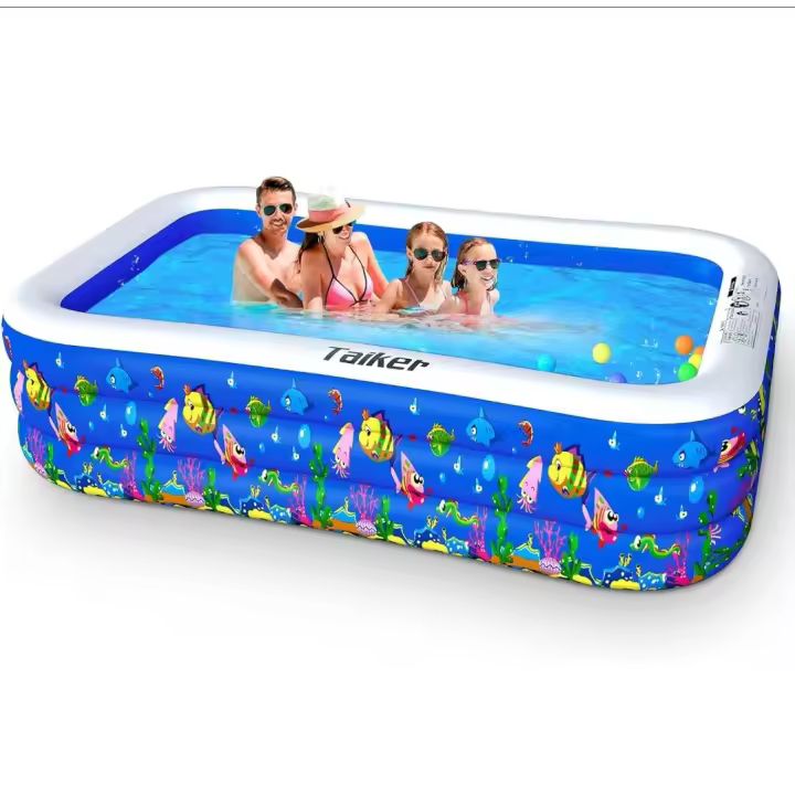 Piscinas inflables Taiker, piscinas para niños, piscinas familiares, piscina familiar grande de 96 x 57 x 21 pulgadas para niños, adultos, bebés, niños pequeños, al aire libre, jardín, patio trasero - 1