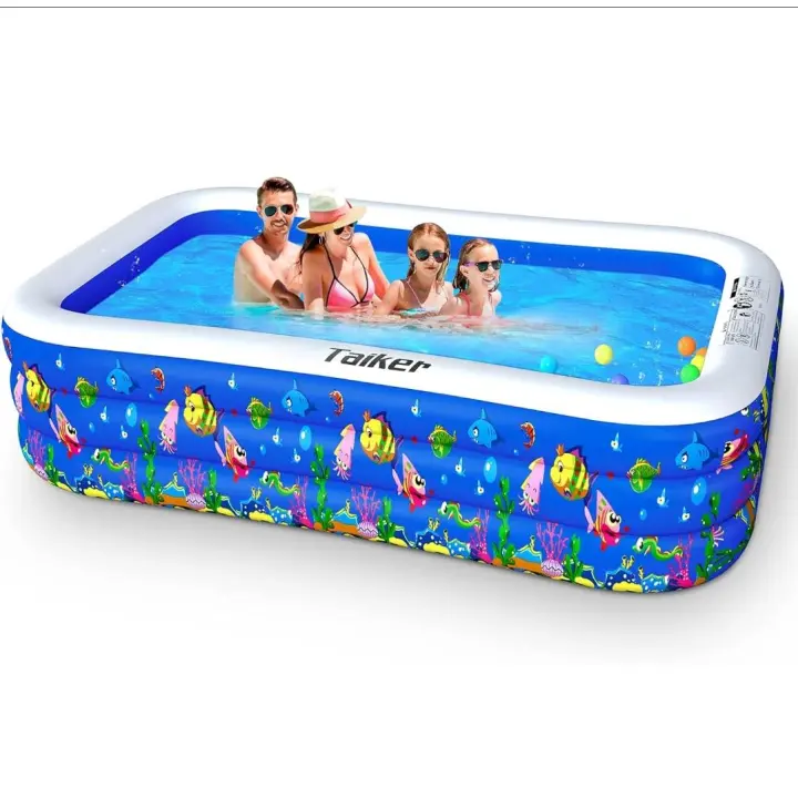 Piscinas inflables Taiker, piscinas para niños, piscinas familiares, piscina familiar grande de 96 x 57 x 21 pulgadas para niños, adultos, bebés, niños pequeños, al aire libre, jardín, patio trasero - 1