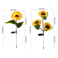 Lámpara Solar LED En Forma De Girasol Iluminación Decorativa Para Jardín Impermeable Luz De Paisaje Para Decoración De Hogar - details 13