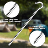 10pcs Palos De Tenda De Aluminio Con Gancho Para Camping Y Viajes Al Aire Libre Palos De Tierra Duros Y Ligeros Para Tarp Y Awning - details 1