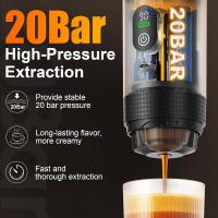 Cafetera eléctrica portátil, cafetera para automóvil para viajes y campamentos, cafetera que funciona con baterías compatible con café molido y cápsulas, color negro - details 3