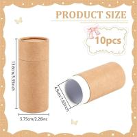 10PCS Tubos De Papel Kraft De 100ml Para Lápices Té Café Cosméticos Artesanías Caja De Regalo Redondos Y Ecológicos - details 1