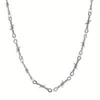 Collar De Metal Con Espinillas Y Alambre De Espinas Estilo Punk Para Hombres Y Mujeres Collar Geométrico Hip Hop/Rock - details 5