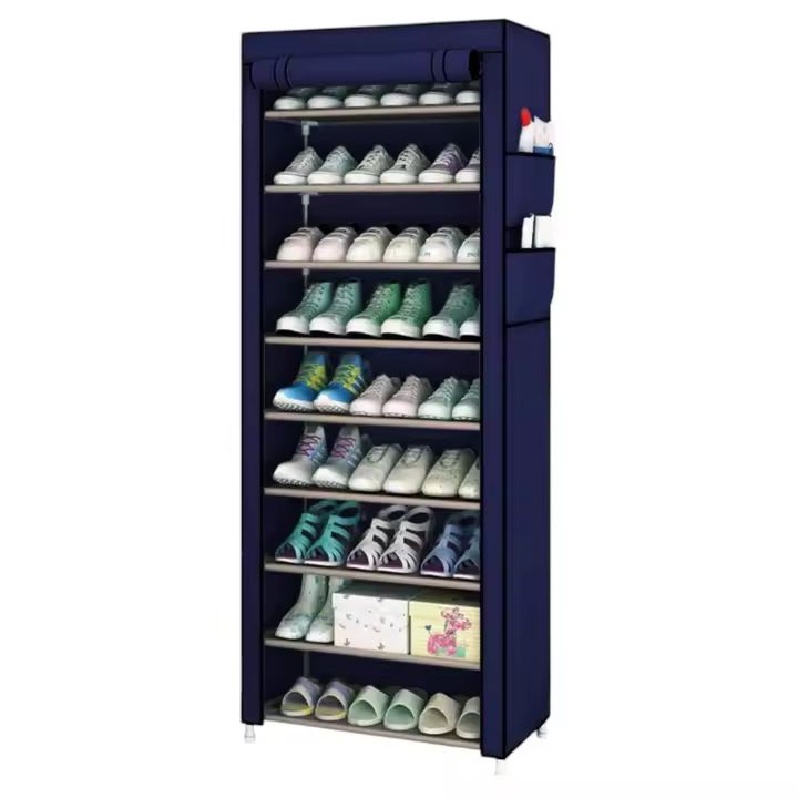 Zapatero Mikomika con 10 Niveles para Almacenar y Organizar Hasta 30 Pares de Zapatos con Funda a Prueba de Polvo (58 x 28 x 170 cm zapatero-10p-002 1990 D1) - 1