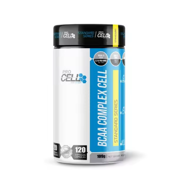 ProCell BCAA Complex Cell - Suplemento de aminoácidos ramificados - 120 cápsulas - Mejora la recuperación muscular - Encapsulado - Incrementa la masa muscular - Reduce la fatiga. - 1