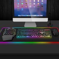 Miniteclado inalámbrico de una mano para juegos, controlador de juegos portátil retroiluminado RGB para PC, PS4, Xbox, Gamer - details 4