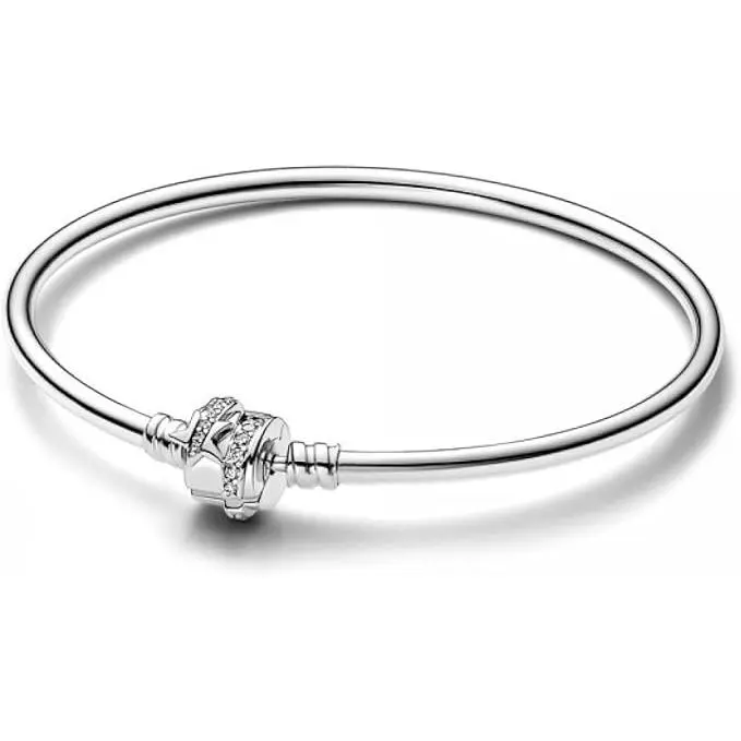 Pandora Pulsera Rigida Mujer Plata de Ley con Cierre Estrella Fugaz Brillante 592733C01-21 - 1