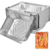 50Pcs Bandejas De Aluminio No Adhesivas De 1100ml Bandejas De Hornear Reutilizables Contenedores De Alimentos De Grado Alimenticio - details 7