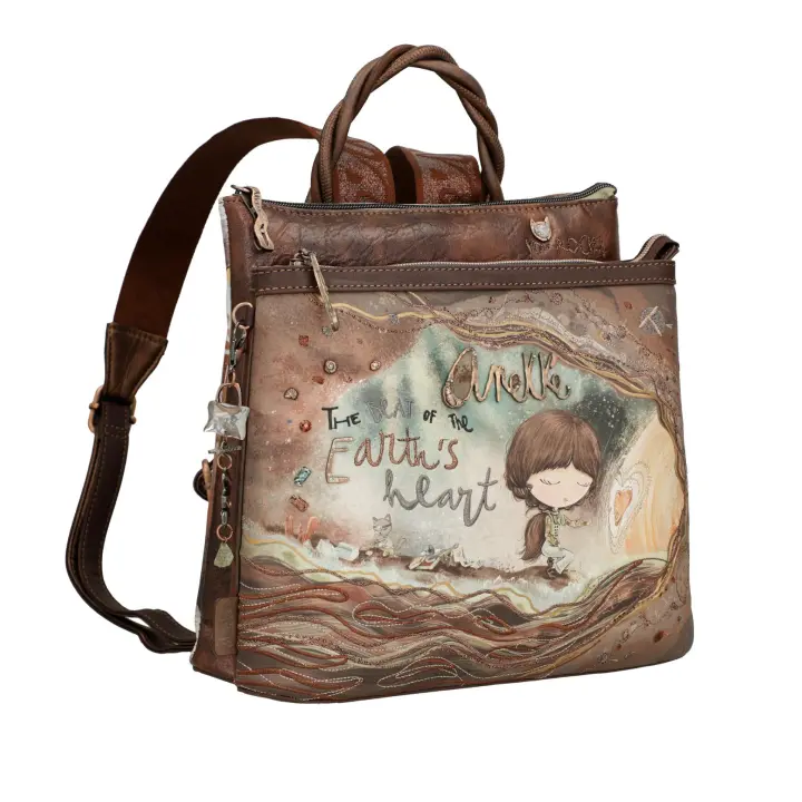 Mochila triple Anekke Core - Mochila de mujer - Forma cuadrada - Tres compartimentos independientes con cierre de cremallera - Bolsillo exterior trasero con cremallera - Asas anchas y regulables - Ref. 39805-233 - Mide 29 x 27 x 11 cm - 1