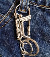 Llavero De Acero Inoxidable Con Hebilla Y Engranajes Estilo Mécanico Para Hombres Adorno De Bola Mate Pequeño Regalo Para Festival - details 0
