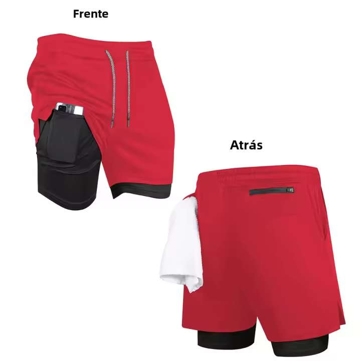 Shorts De Compresión Para Hombre 2-en-1 Shorts De Playa Con Capa Doble Fitness Y Correr Secado Rápido Pantalones Deportivos Estampados Verano - 1