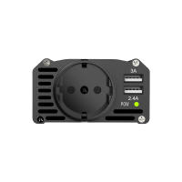 Inversor de corriente para coche, convertidor de adaptador USB Dual, Cargador automático, onda sinusoidal modificada, enchufe de la UE, potencia de 300W, CC de 12V a ca de 220V - details 1