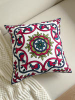 Funda De Cojín Decorativa Étnica Bohemia Bordada Para Sofa Y Sala De Estar 100% Poliéster Cuadrada Estilo De Trenzado - details 0