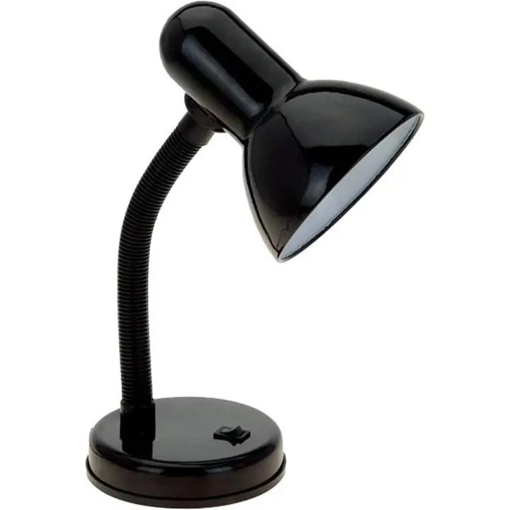 Lámpara de escritorio Básica de metal with Cuello flexible para Oficina, Sala de estar, dormitorio, Residencia univerario y estantería, color Negro. - 1