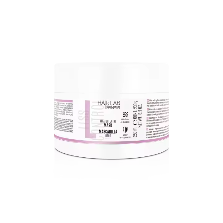 Salerm Mascarilla Lisos 250 Ml. | Mascarilla con queratina hidrolizada y aceite de coco que controla el frizz y disciplina el cabello rebelde, manteniéndolo suave y liso. Efecto termo-protector frente a planchas y secadores. - 1