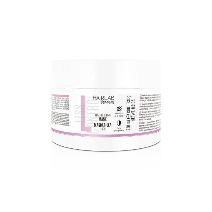 Salerm Mascarilla Lisos 250 Ml. | Mascarilla con queratina hidrolizada y aceite de coco que controla el frizz y disciplina el cabello rebelde, manteniéndolo suave y liso. Efecto termo-protector frente a planchas y secadores. - 1