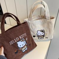Bolso De Mano Con Bordado De Gato Grande Capacidad Versátil De Corduroy Bolso Pequeño Para Mujer Para Salir Bolso De La Madre - details 4