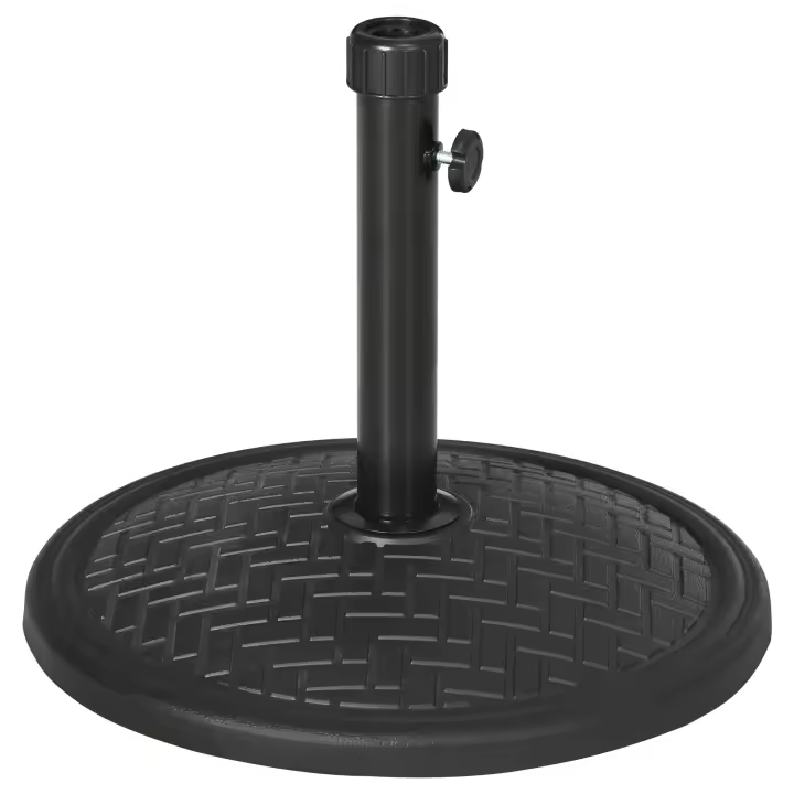 Outsunny Base de Sombrilla de Hormigón Soporte para Parasol de 14 kg Pie de Parasol para Mástil de Ø32-38 mm para Jardín Terraza Patio Ø46x34 cm Negro - 1