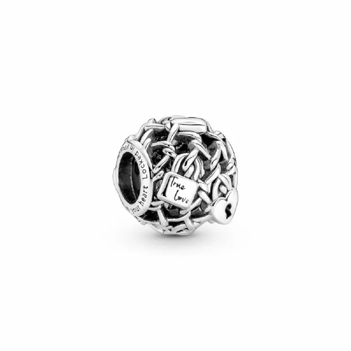 Charm Pandora Candado Eslabones Cadena Filigrana - 1