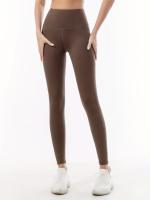 Leggings De Yoga Para Mujer Cintura Alta Pecho Primavera Otoño Invierno Con Bolsillos Y Cierre Elástico De Terciopelo Grueso - details 5