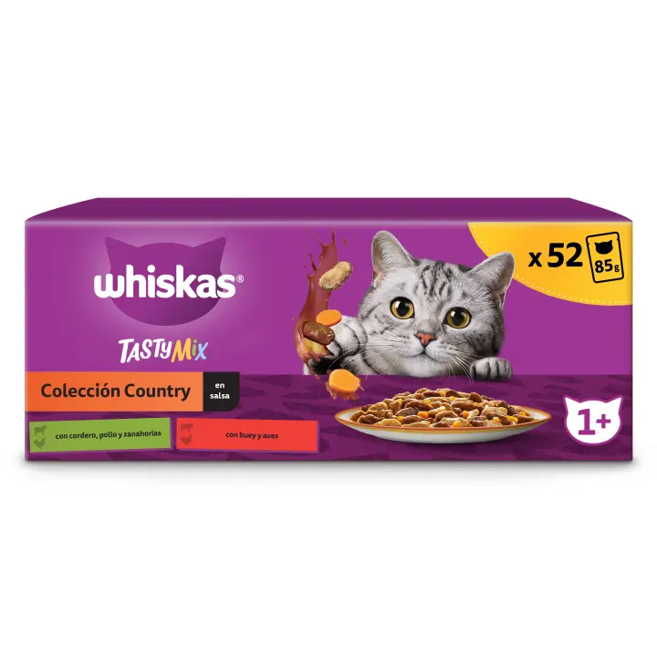 Whiskas Tasty Mix Comida Húmeda para Gatos Adultos Colección Country en Salsa 13x4x85g - 1