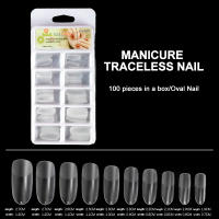 100pcs/Box Uñas Postizas De Acrílico Transparentes Y Sin Salientes Con Forma De Agua Para Extensión De Manicura Herramientas De Uñas T-tipo - details 4