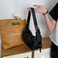 Bolso De Hombro Para Mujer Estilo Y2K Minimalista Bolso De Motocicleta Moda Callejera Con Cierre De Cremallera Material PU - details 6