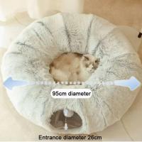 Cama De Gato De Peluche Con Tunnel Multifuncional Para Gatos De Interior Peephole Donut Fluffy Con Tunnel Cama Para Gatos Interior - details 8
