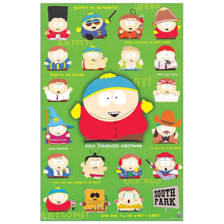 Decorative Panel de Cuadros animados, Lito para Colgar. -South Park - Cm 56x86 - 1