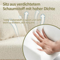 Sofá Doble Moderno para Sala de Estar, Sofá Doble with Cojines, Sofá de Terciopelo con Respaldo Ajustable, Sofá Cama Cómode with Patas Tapichadas y Metálicas para Habitaciones pequeñas, Blanco - details 3