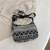 Bolso De Hombro Para Mujer Estilo Bohemio Sencillo Con Cierre De Cremallera En Lona De Algodón Pequeño Tote Bolso De Playa Tejido 2023 - details 6