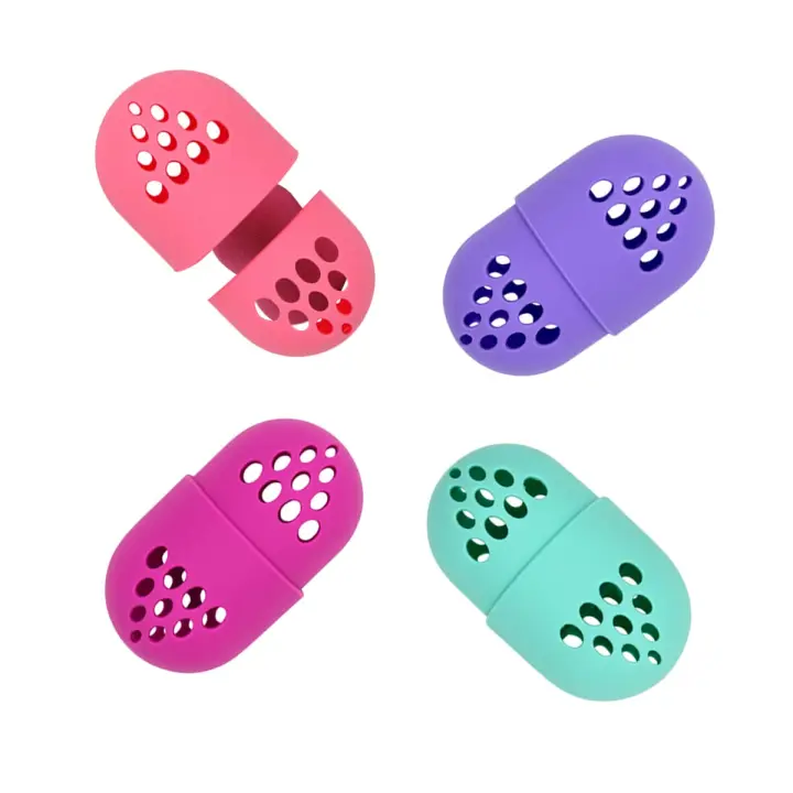 Soporte para Esponja de maquillaje, 4 Colores, Esponja para máquina cosmética, de almacenamiento de Ojos Caja, protector de silicona - 1
