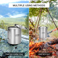 Lixada Taza De Acero Inoxidable 750ml Con Tapa Y Mango Plegable Portátil Para Camping Cocina Senderismo Picnic Uso Al Aire Libre - details 1