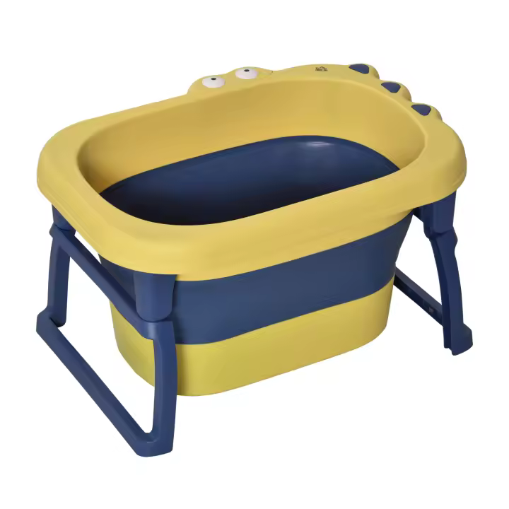 HOMCOM Bañera Plegable para Bebé de 0-6 Años Capacidad 105L Bañera Portátil para Niños con Patas Antideslizantes y Orificio de Drenaje Carga 50 kg 75,3x55,4x43 cm - 1