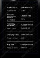Auriculares Inalámbricos Monster XKH03 HD Llamadas De Longitud De Rango Deportivos Bluetooth 5.3 Gaming Con Microfone Auriculares Estéreo Plegables Para Música Y Videojuegos - details 15